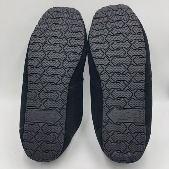 PAWZ by Bearpaw Men's Black Leather Slip On House Slippers US 10 Faux Fur Inside - Picture 13 of 13